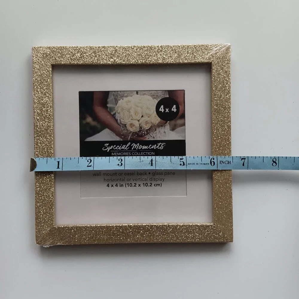 New Gold Glitter Picture Frame Square 4